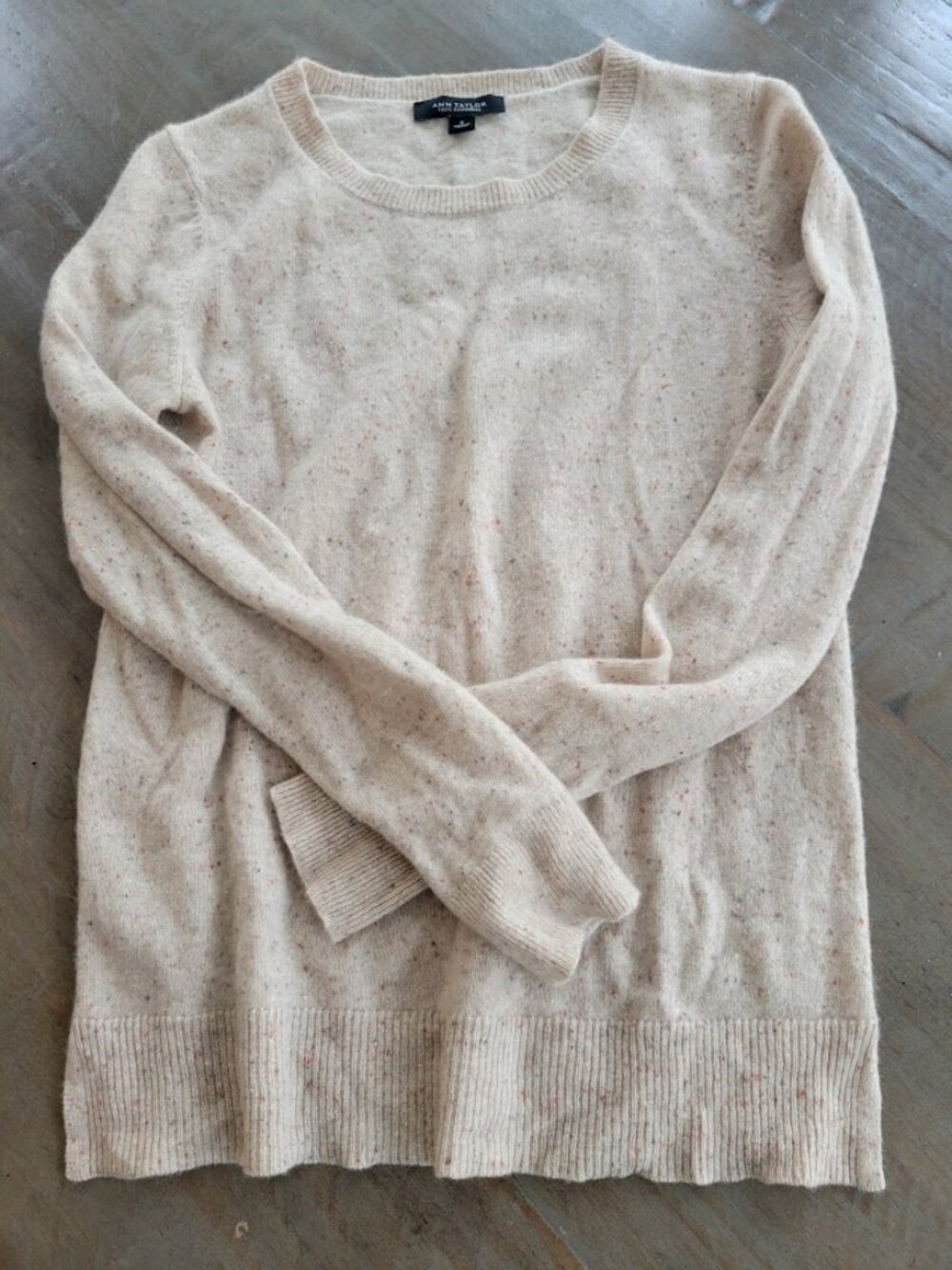 Women's Ann Taylor Cashmere Sweater, Cream, Size M